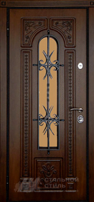 Дверь с ковкой №13 с отделкой МДФ ПВХ - фото №2